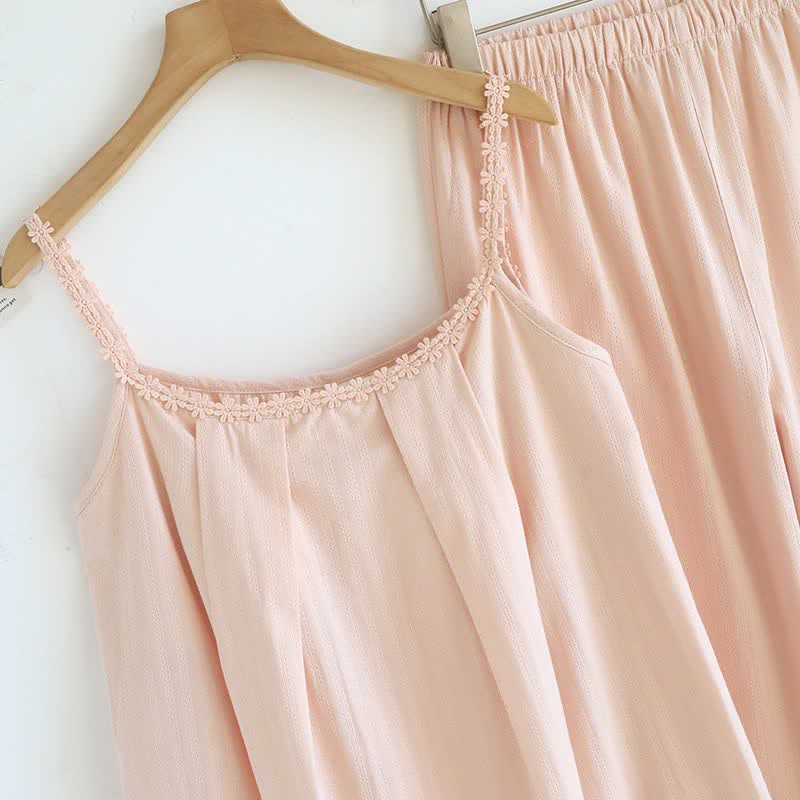 Pyjama-Set aus Baumwolljacquard-Camisole - image 3