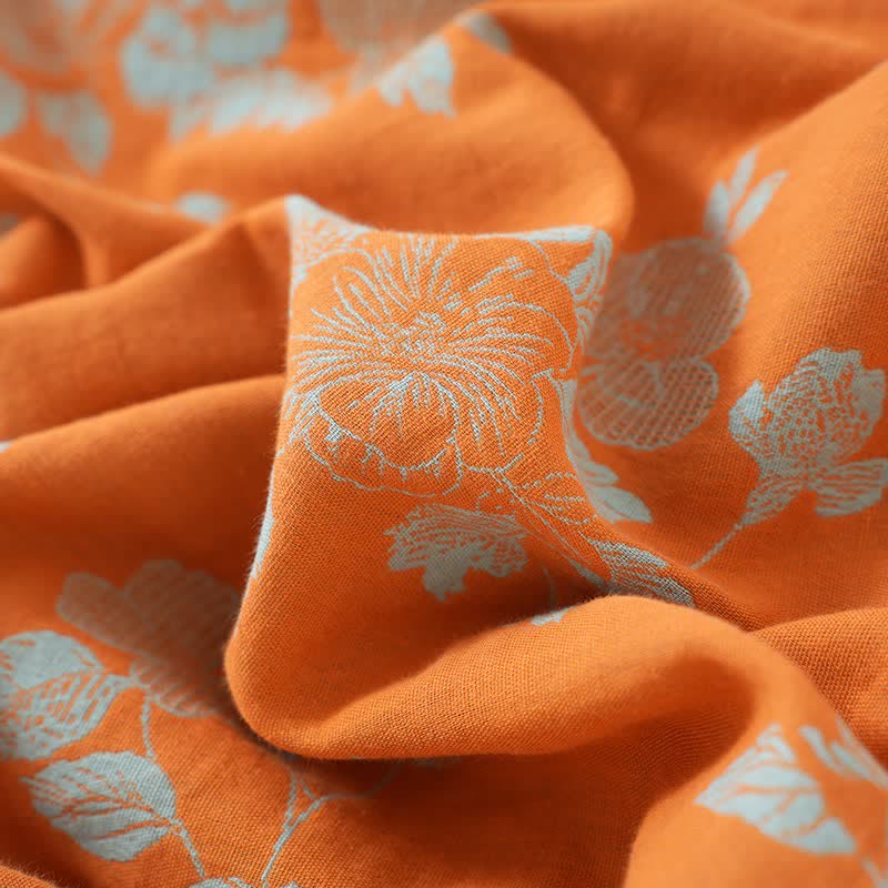 Vintage-Pyjama aus Baumwolle mit asiatischem Blumenmuster - image 10