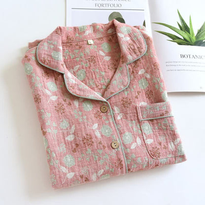 Pyjama-Set aus Baumwolle im Vintage-Stil mit Rosenjacquardmuster - image 5