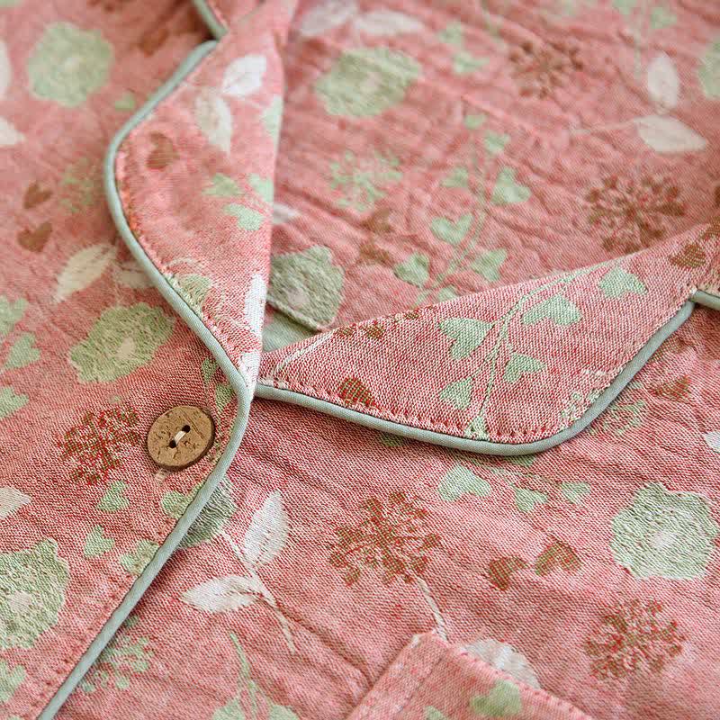 Pyjama-Set aus Baumwolle im Vintage-Stil mit Rosenjacquardmuster - image 7