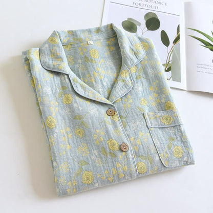 Pyjama-Set aus Baumwolle im Vintage-Stil mit Rosenjacquardmuster - image 19