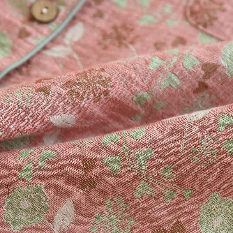 Pyjama-Set aus Baumwolle im Vintage-Stil mit Rosenjacquardmuster - image 11