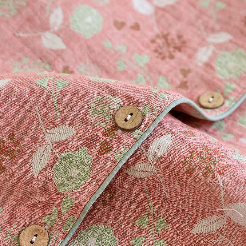 Pyjama-Set aus Baumwolle im Vintage-Stil mit Rosenjacquardmuster - image 8