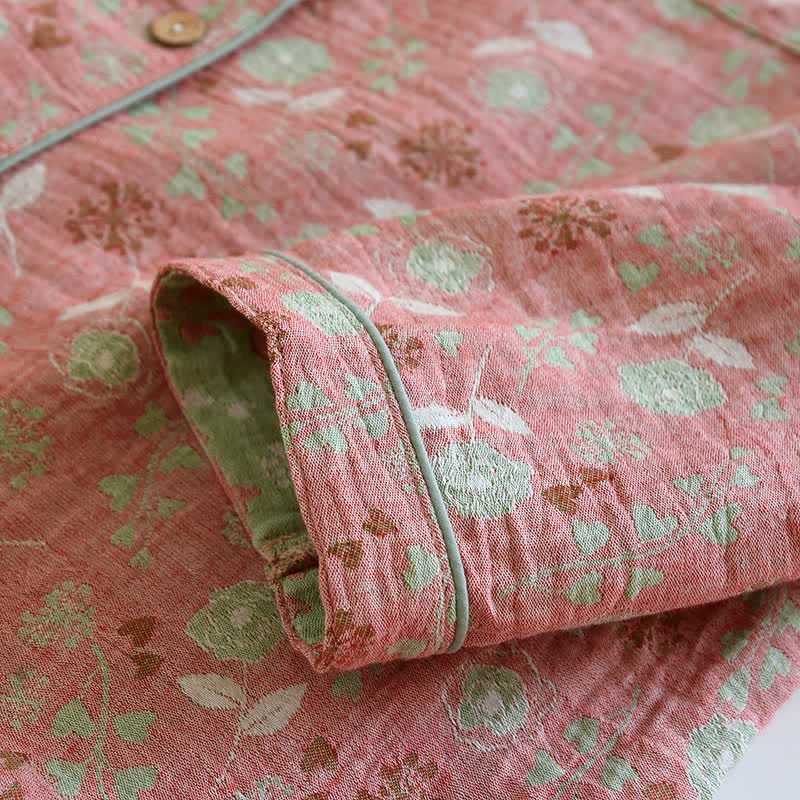 Pyjama-Set aus Baumwolle im Vintage-Stil mit Rosenjacquardmuster - image 10