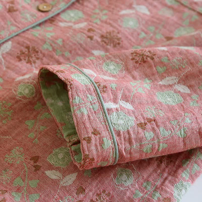 Pyjama-Set aus Baumwolle im Vintage-Stil mit Rosenjacquardmuster - image 10