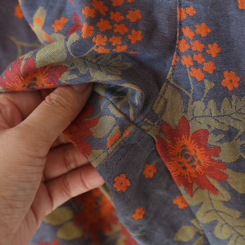 Vintage-inspirierter Pyjama aus Baumwollgaze mit Blumenmuster - image 10