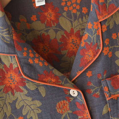 Vintage-inspirierter Pyjama aus Baumwollgaze mit Blumenmuster - image 5