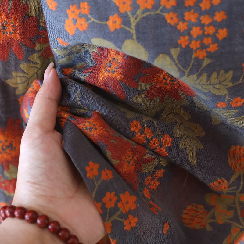 Vintage-inspirierter Pyjama aus Baumwollgaze mit Blumenmuster - image 14