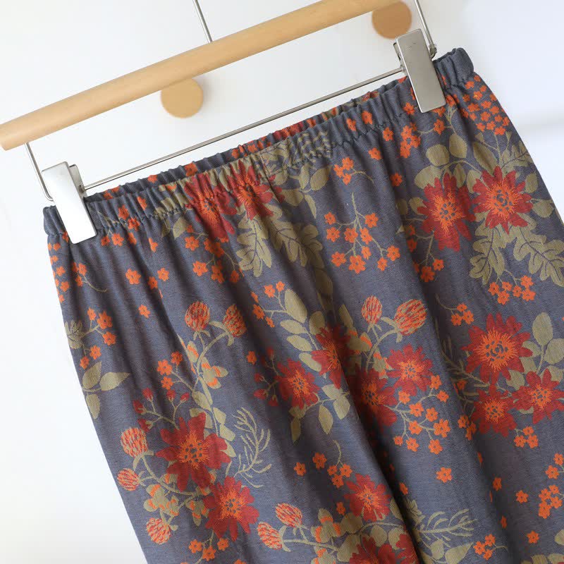 Vintage-inspirierter Pyjama aus Baumwollgaze mit Blumenmuster - image 11