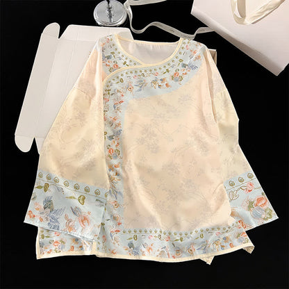 Vintage Hanfu-inspiriertes Blumenpyjama-Set - image 5