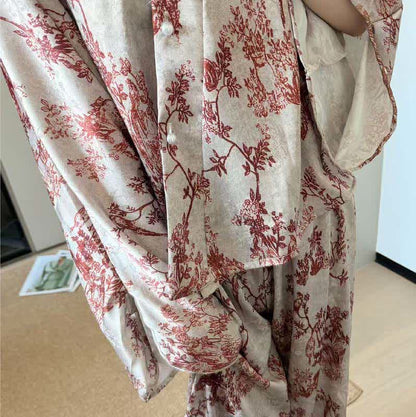 Pyjama-Set mit botanischem Vintage-Print - image 8