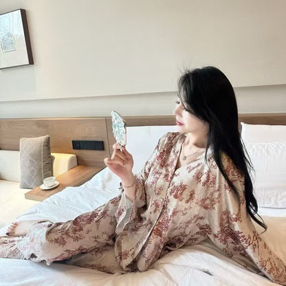 Pyjama-Set mit botanischem Vintage-Print - image 1