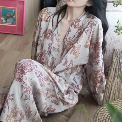 Pyjama-Set mit botanischem Vintage-Print - image 3