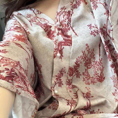 Pyjama-Set mit botanischem Vintage-Print - image 9