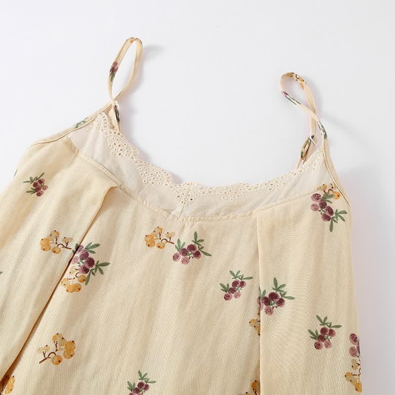 Pyjama-Set aus Baumwolle mit Loquat-Print (3-teilig) - image 5