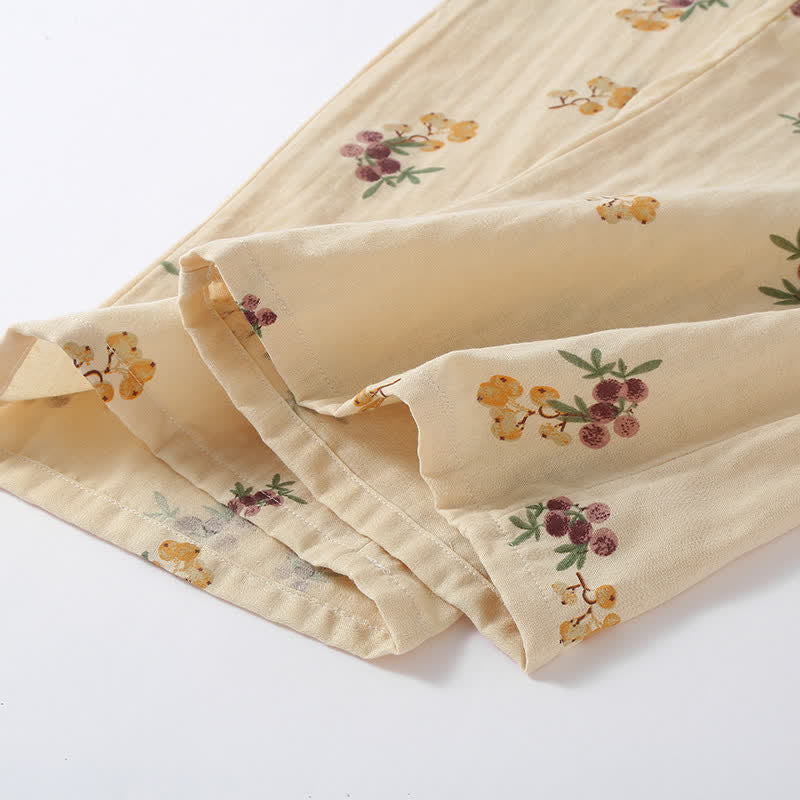 Pyjama-Set aus Baumwolle mit Loquat-Print (3-teilig) - image 7