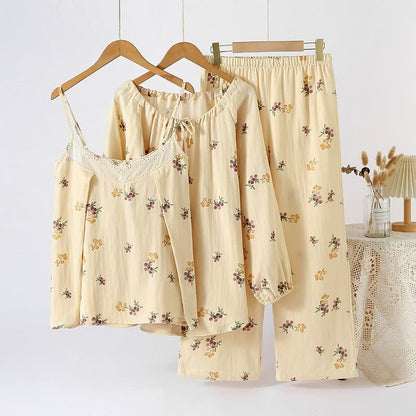 Pyjama-Set aus Baumwolle mit Loquat-Print (3-teilig) - image 1