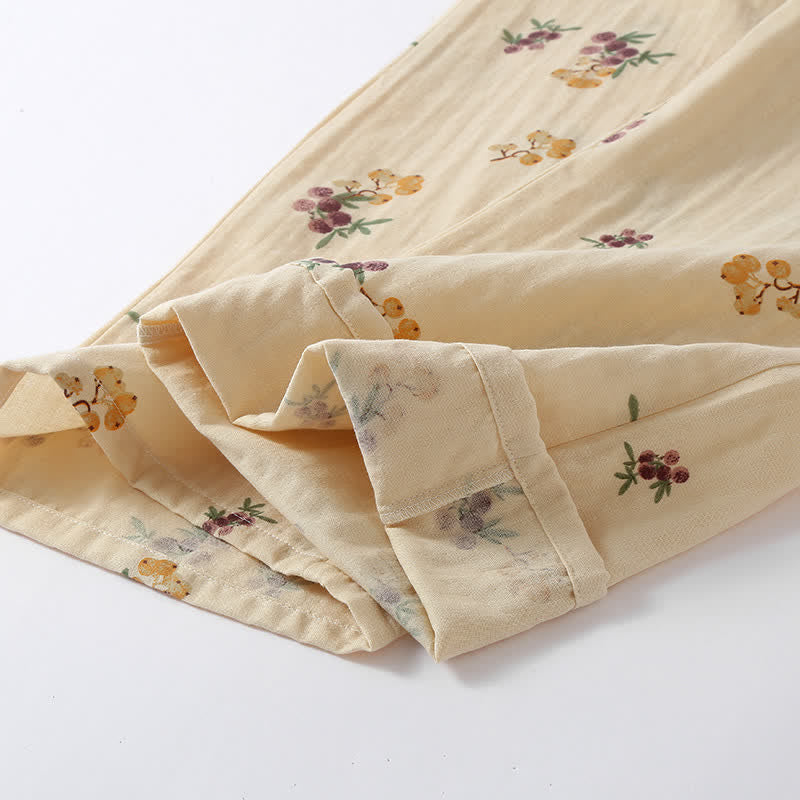 Pyjama-Set aus Baumwolle mit Loquat-Print (3-teilig) - image 8