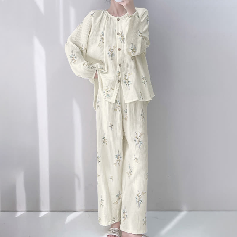 Bouquet Loungewear-Set aus doppellagiger Baumwolle - image 1