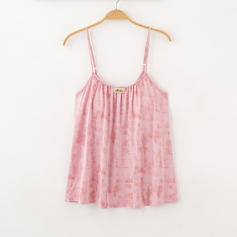 Künstlerisch von Aquarell inspirierte Baumwoll-Nachtwäsche: Camisole und Hose - image 2