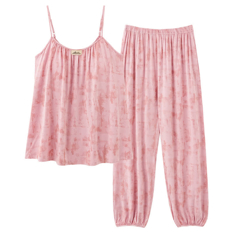 Künstlerisch von Aquarell inspirierte Baumwoll-Nachtwäsche: Camisole und Hose - image 10
