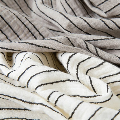 Minimalistisches gestreiftes ärmelloses Baumwoll-Pyjama-Set - image 5