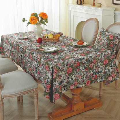 Shabby Chic Rosen-Jacquard-Blumentischdecke - image 0