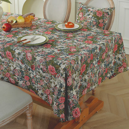 Shabby Chic Rosen-Jacquard-Blumentischdecke - image 1
