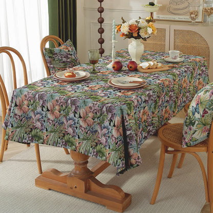 Tischdecke „Malerischer Garten“ aus Jacquard - Grün & Cyan - 140cm x 240cm - image 4