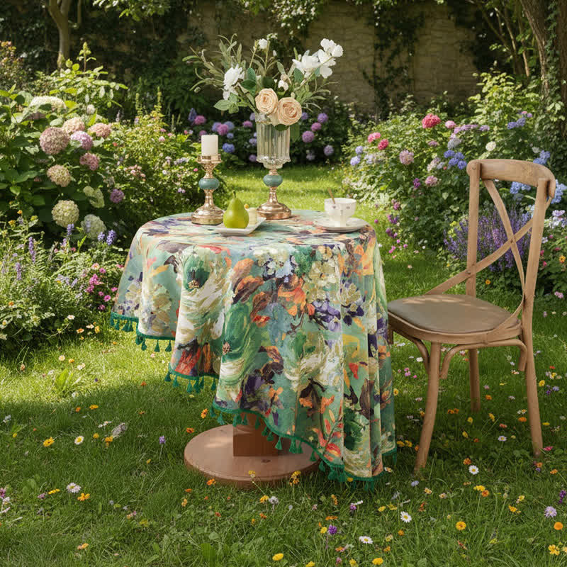 Impressionistische Ölgemälde-Jacquard-Tischdecke - Runden - 160cm x 160cm - image 10