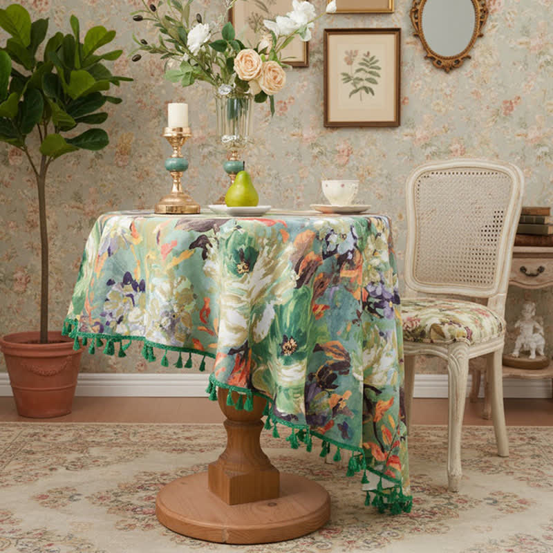 Impressionistische Ölgemälde-Jacquard-Tischdecke - image 11