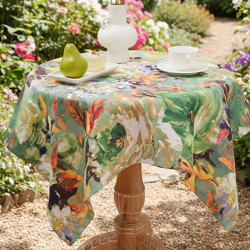 Impressionistische Ölgemälde-Jacquard-Tischdecke - image 5