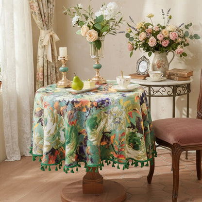 Impressionistische Ölgemälde-Jacquard-Tischdecke - image 12