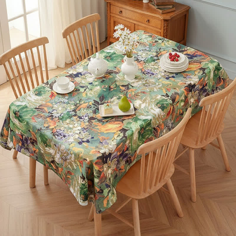 Impressionistische Ölgemälde-Jacquard-Tischdecke - image 1