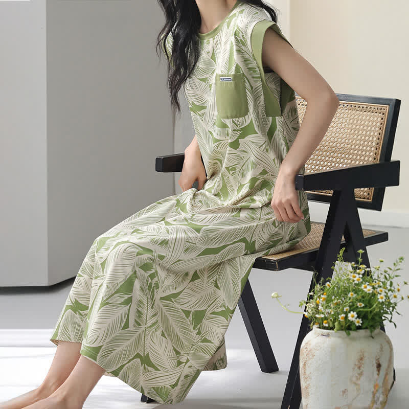 Ärmelloses Loungekleid aus botanischer Baumwolle - image 4