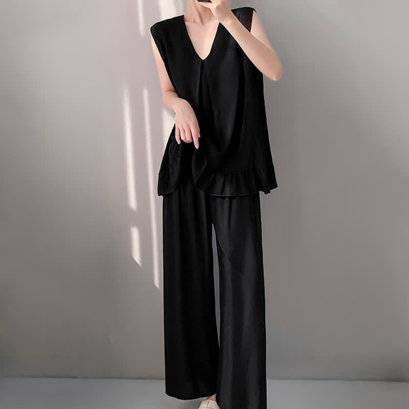 Pyjama-Set aus Tanktop und Hose in Unifarbe - image 15