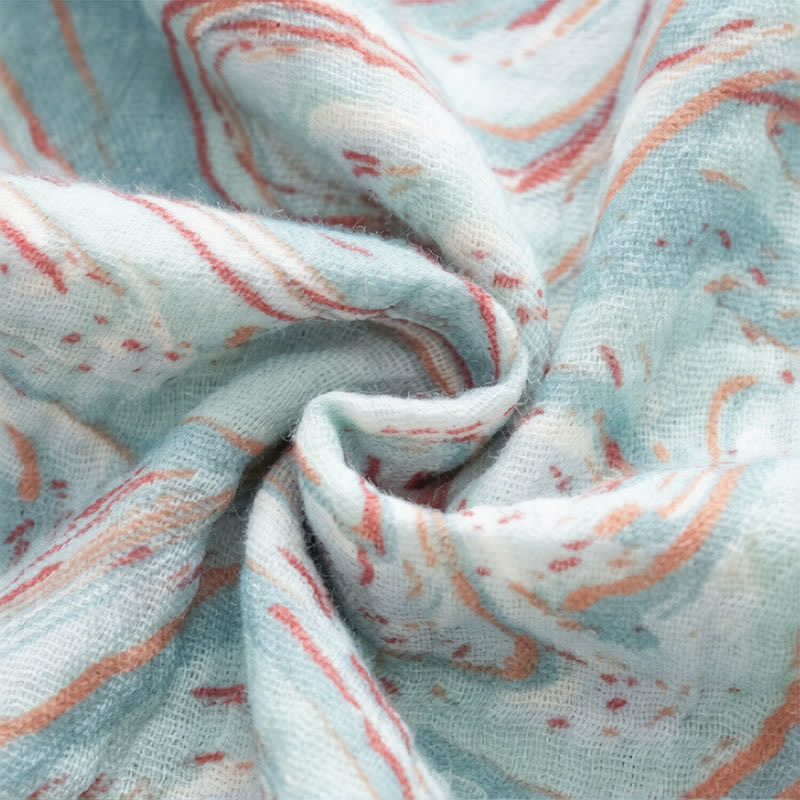 Blaues Camisole-Nachthemd mit künstlerischem Wellenmuster - image 9