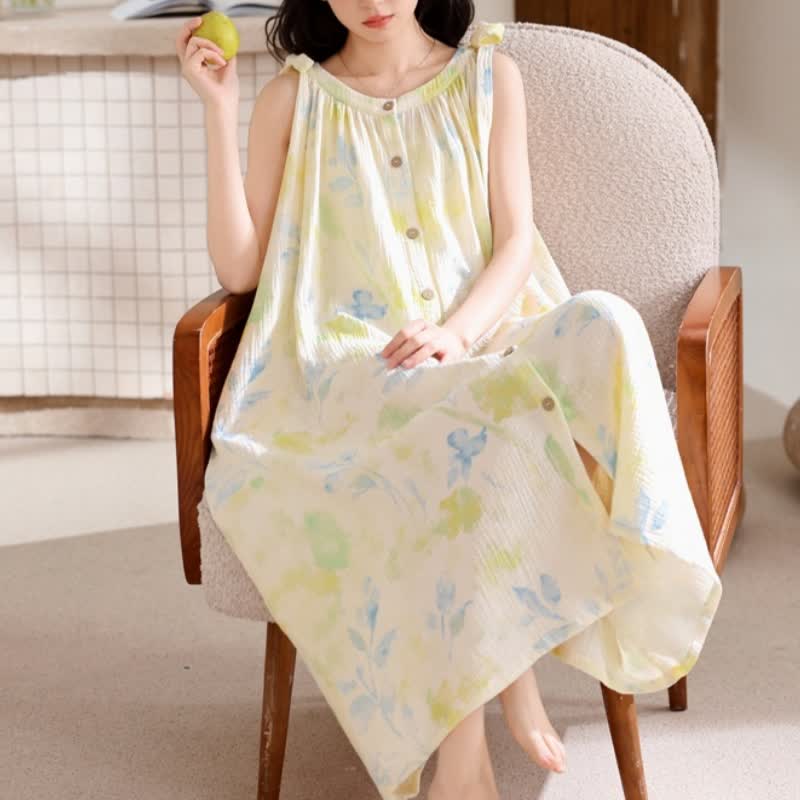 Nachthemd im Landhausstil mit Blumen- und Blättermuster - image 5
