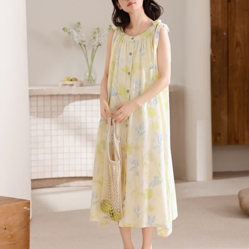 Nachthemd im Landhausstil mit Blumen- und Blättermuster - image 3