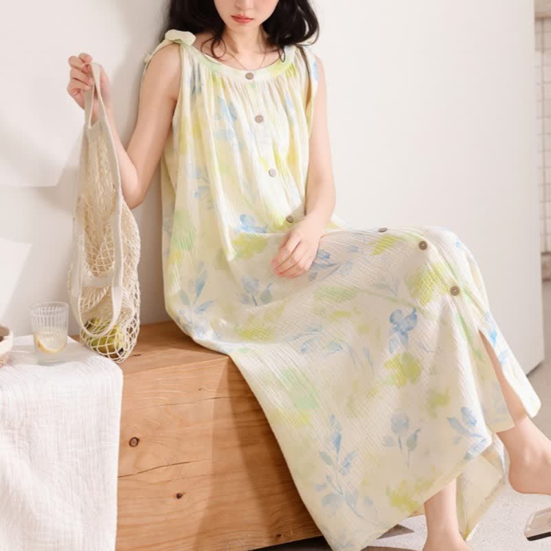 Nachthemd im Landhausstil mit Blumen- und Blättermuster - image 6