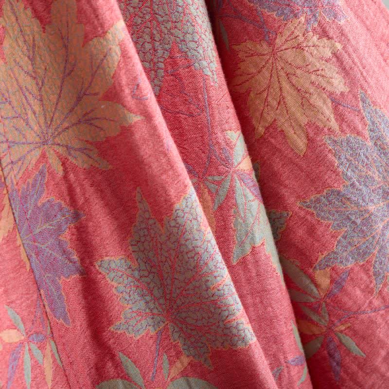 Kimono-Bademantel aus doppellagigem Baumwollgewebe mit Ahornblattmuster - image 8