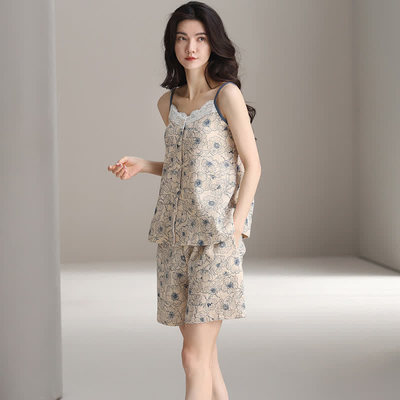 Ärmelloses Pyjama-Set mit Blumenmuster von Artistic Line - image 1