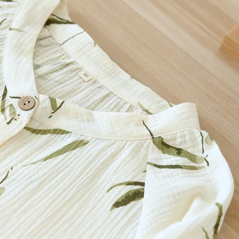 Pyjama-Set aus Baumwolle mit botanischem Bambusdruck - image 5