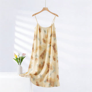 Künstlerisches Camisole-Nachthemd mit Tuschewaschung - Gelb - XXL - image 0