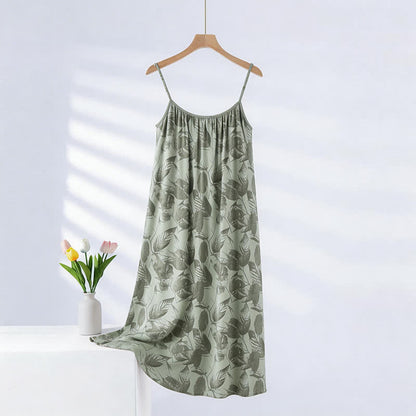 Künstlerisches grünes Blatt-Camisole-Nachthemd - Hellgrün - XXL - image 0