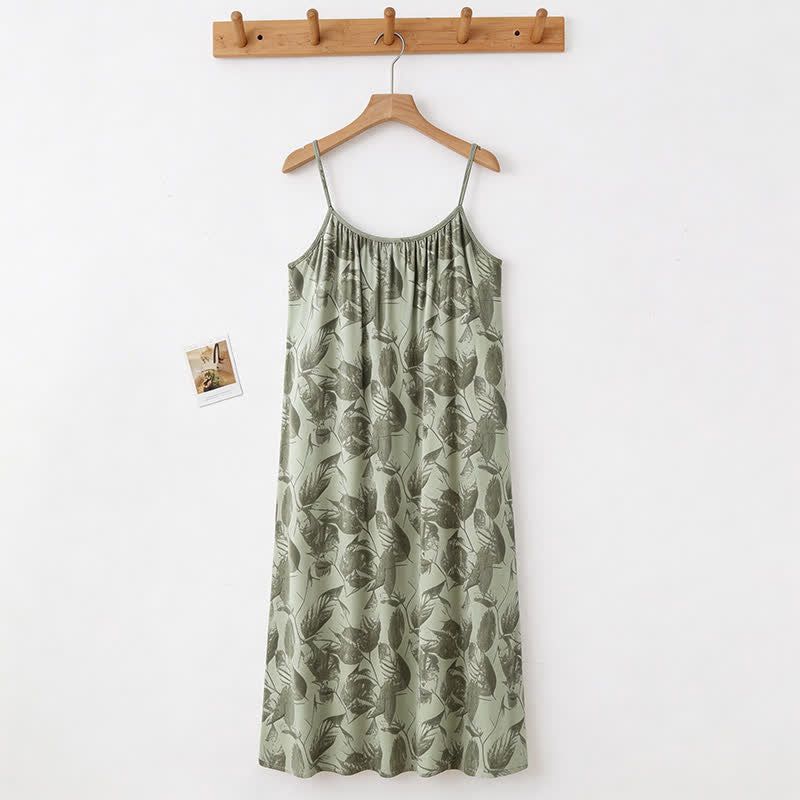 Künstlerisches grünes Blatt-Camisole-Nachthemd - image 4