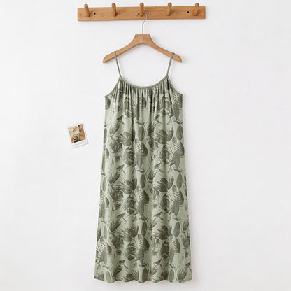 Künstlerisches grünes Blatt-Camisole-Nachthemd - image 4