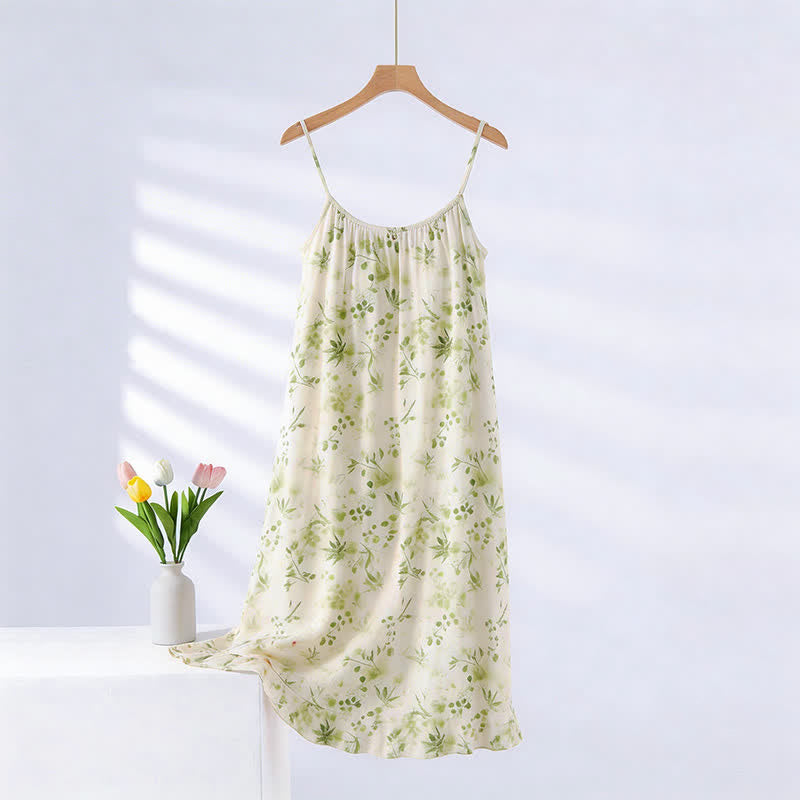 Refresh Style Blatt-Camisole-Nachthemd - Beige & Grün - XXL - image 0