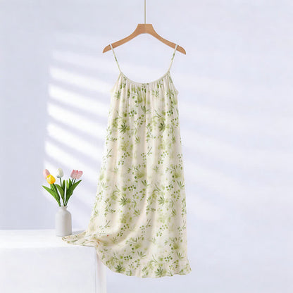 Refresh Style Blatt-Camisole-Nachthemd - Beige & Grün - XXL - image 0