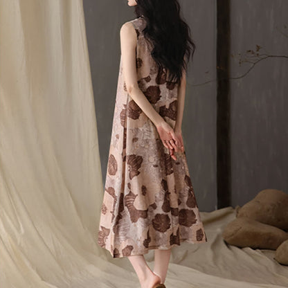 Ärmelloses Cami-Nachthemd mit künstlerischem Blumenmuster - image 4